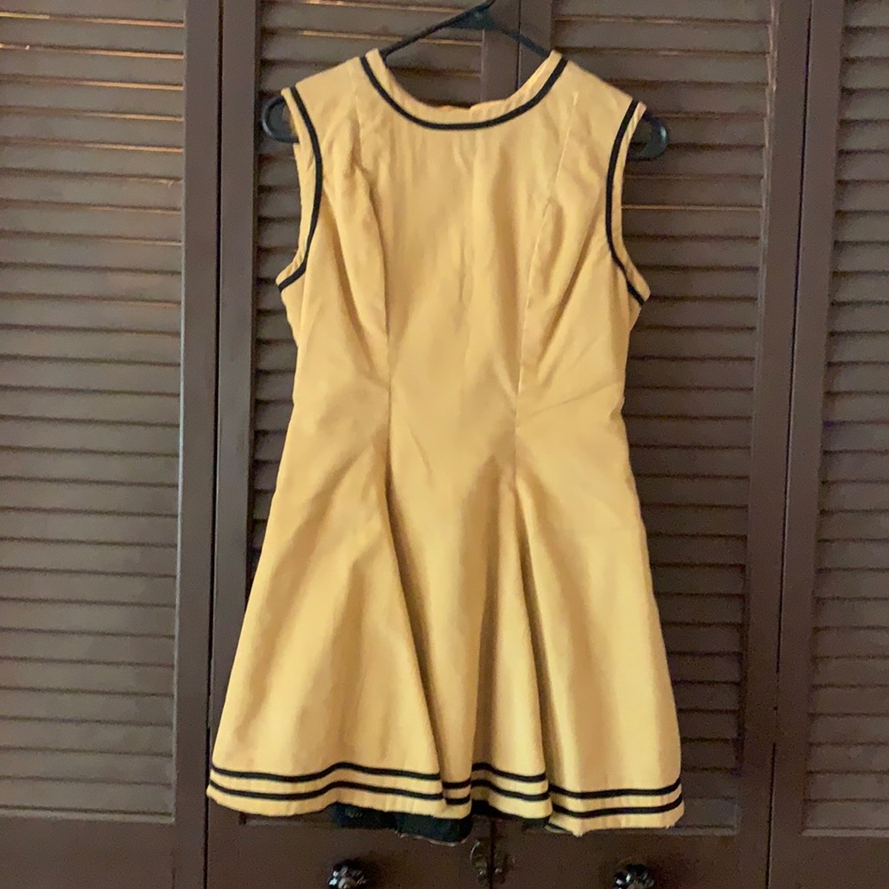 Vintage Black and Gold Corduroy Cheerleader Dress
